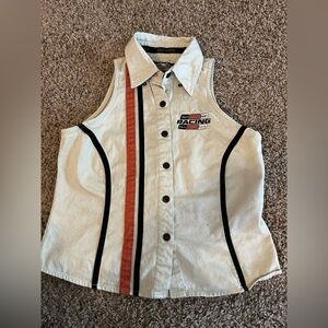 Harley-Davidson women’s medium tank sleeveless racing button down shirt
